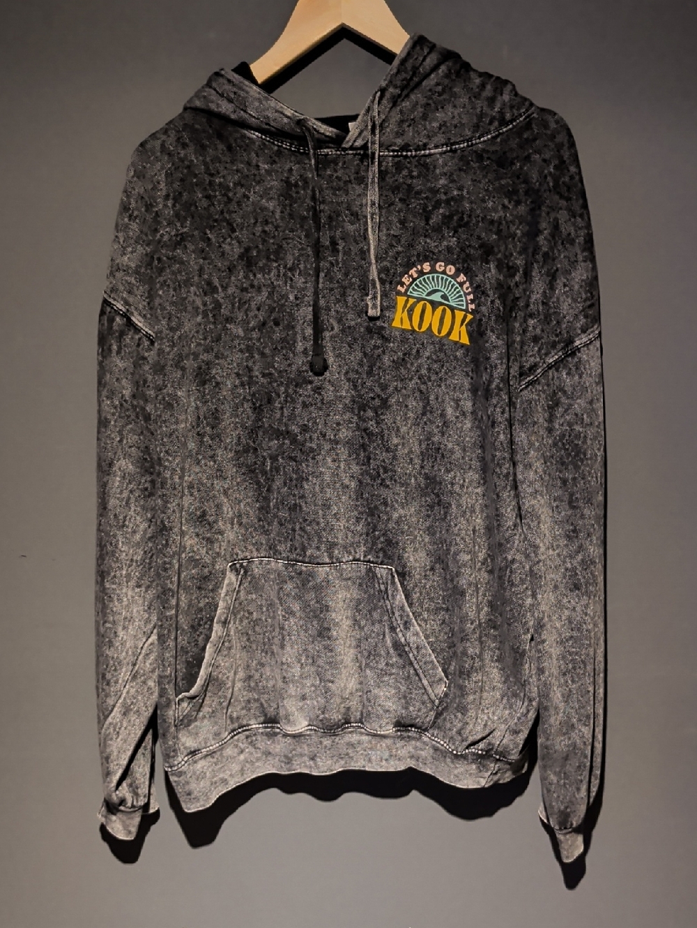 Barstool Sports Outer Banks "Full Kook" Acid Wash Hoodie Size XL Gray